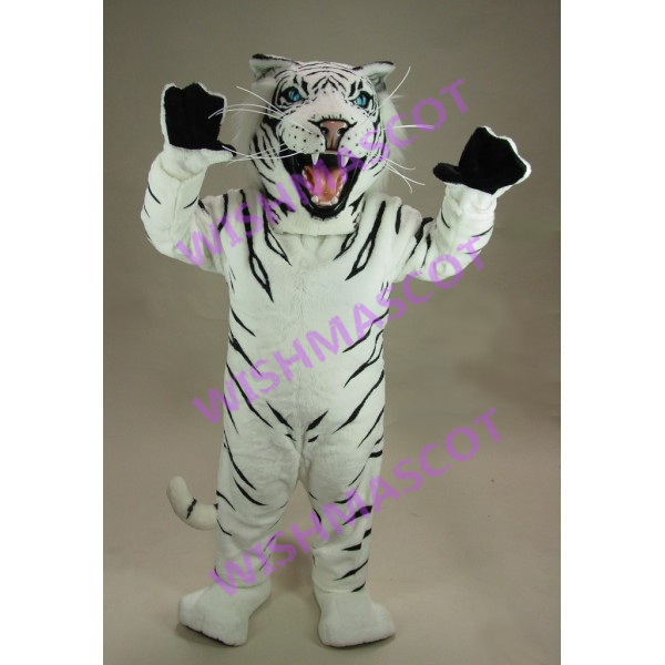 Realistic White Tiger Mascot Costume