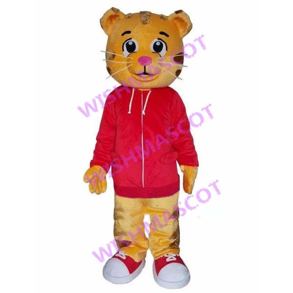 Orange Tiger Wearing Sports Coat Mascot Costume