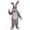 Festive Gray Bunny Mascot Costume