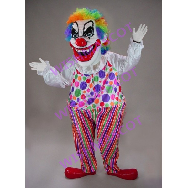 Circus Clown With Horrifying Face Mascot Costume