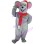 Happy Mouse Wearing Christmas Hat Mascot Costume