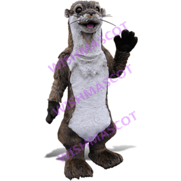 Friendly Brown & White Otter Mascot Costume