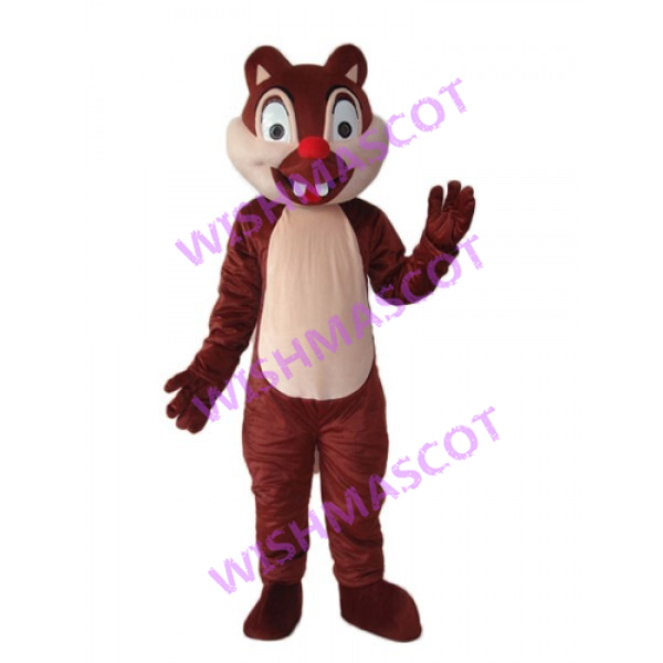 Lovely Squirrel With Red Nose Mascot Costume