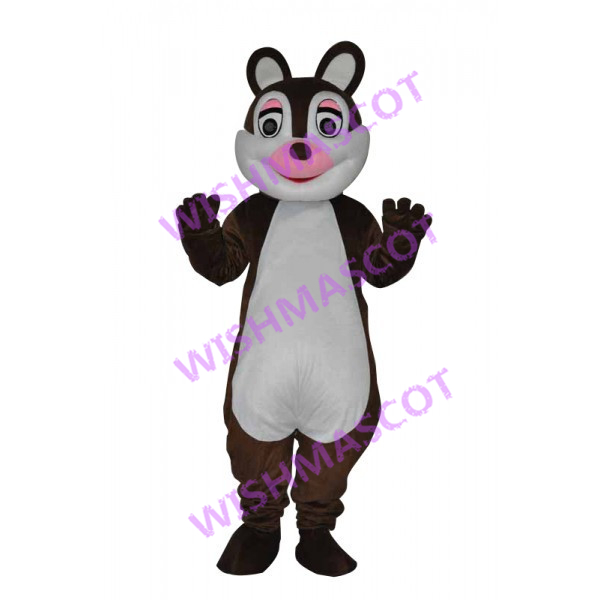 Virtuous Squirrel With Pink Mouth Mascot Costume