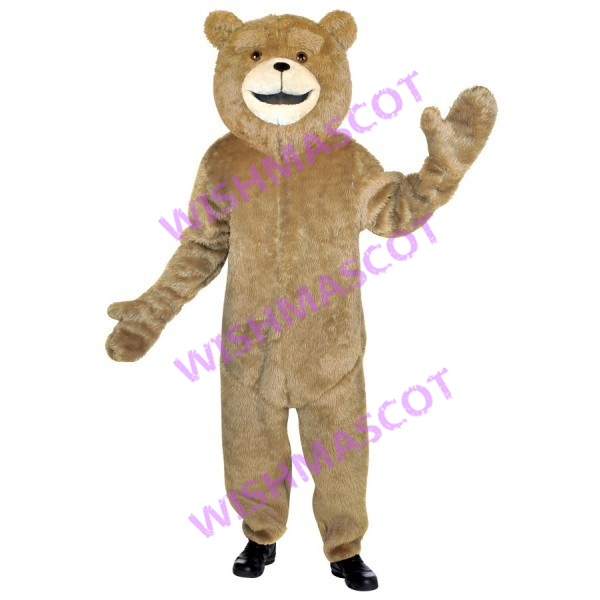 Gentleman Bear Wearing Leather Shoes Mascot Costume