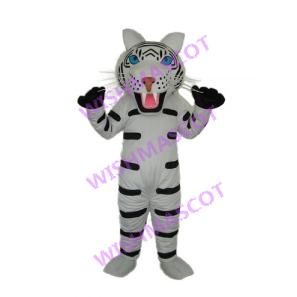 Ferocious White Tiger Mascot Costume