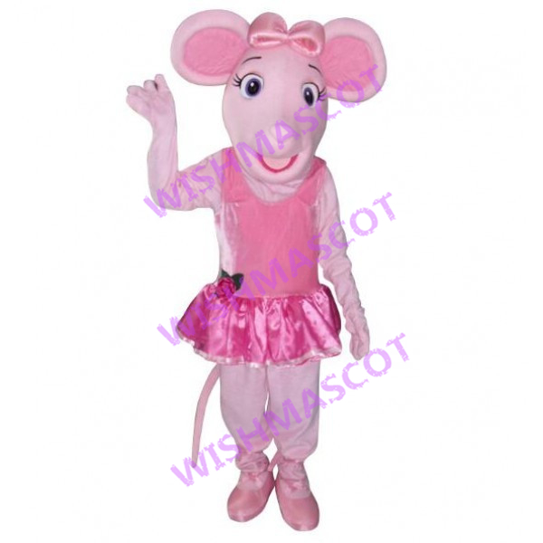 Pink Mouse In Ballet Skirt Mascot Costume
