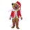 Cute Bear Wearing Christmas Coat Mascot Costume