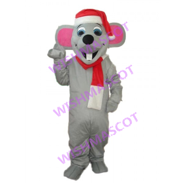 Christmas Mouse With Buck Teeth Mascot Costume