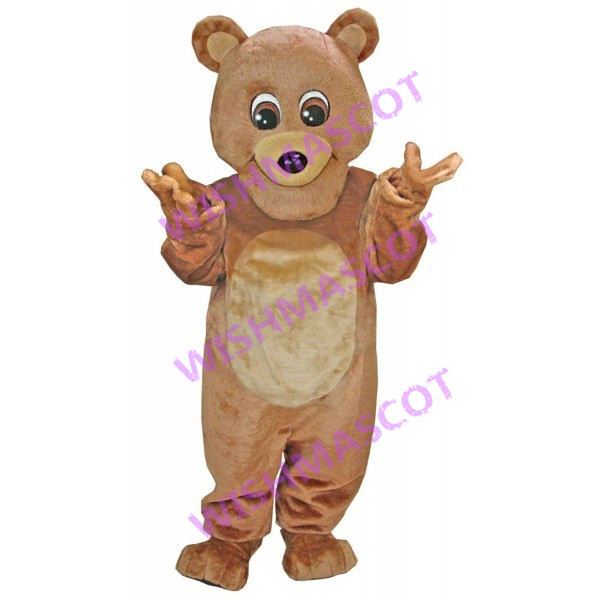 Docile Happy Brown Bear Mascot Costume