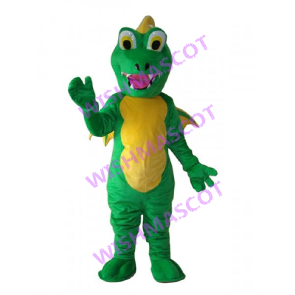 Green Dragon With Wings Mascot Costume