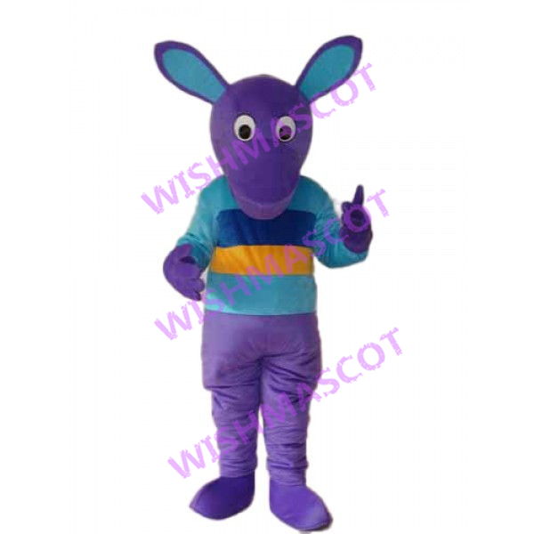 Purple Horse With Shirt Mascot Costume