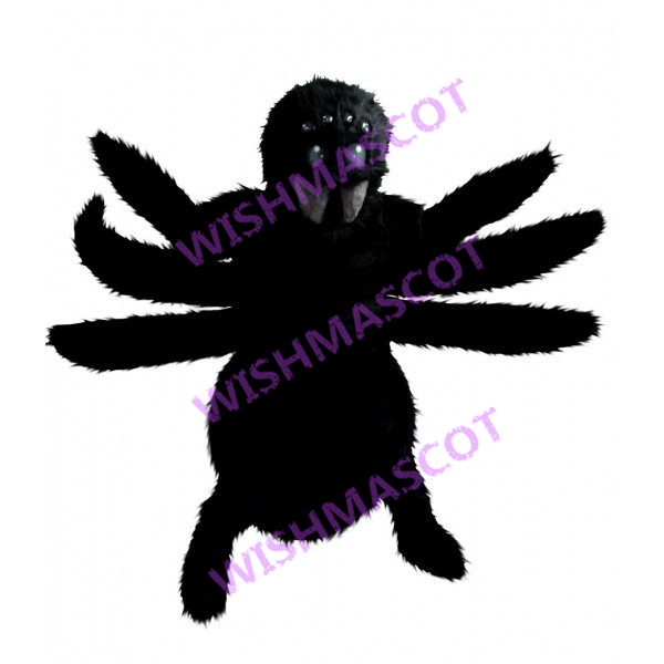 Scary Black Hairy Spider Mascot Costume