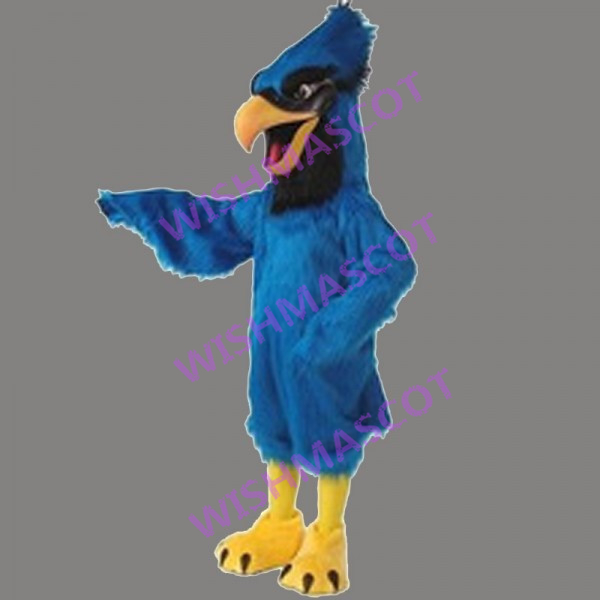 Pointed Head Blue Eagle Mascot Costume