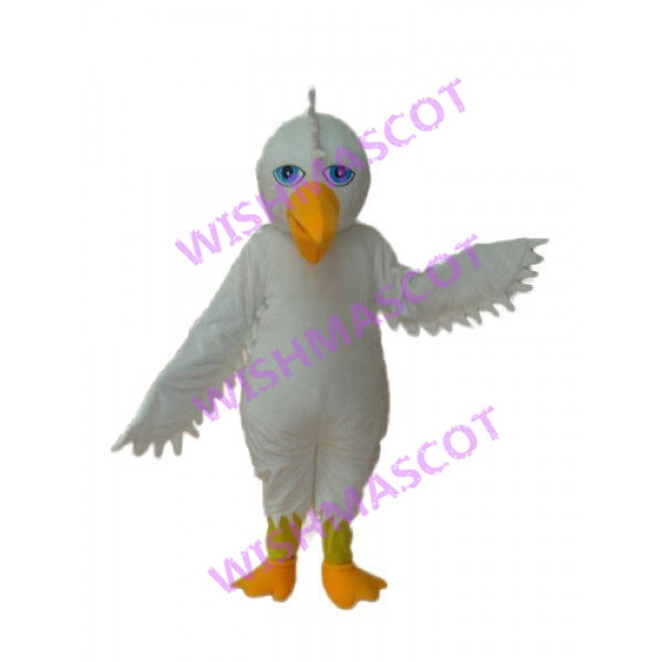 Pelican With White Feathers All Over Mascot Costume