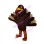 Brown Peacock With Open Wings Mascot Costume