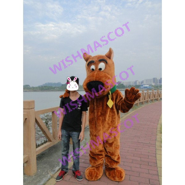 Scooby Doo Wearing Green Collar Mascot Costume