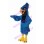 Lively Blue Hairy Bird Mascot Costume