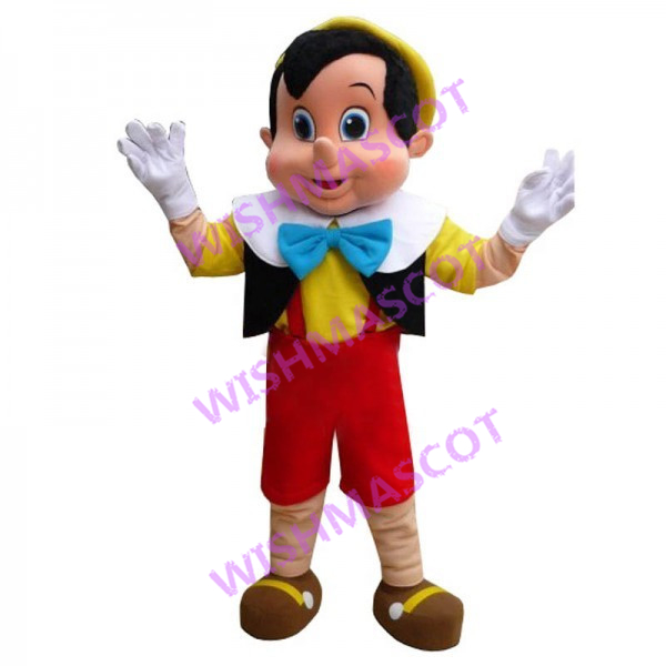 Pinocchio With Long Nose Mascot Costume