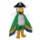 Green Eagle Wearing Pirate Hat Mascot Costume