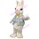 Gentleman Rabbit With Golden Tie Mascot Costume