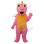 Pink Dragon With Sharp Teeth Mascot Costume