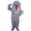 Grey Macaque With Red Nose Mascot Costume
