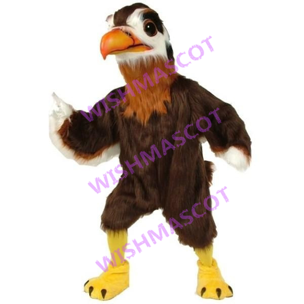 Concentrated Long-haired Eagle Mascot Costume