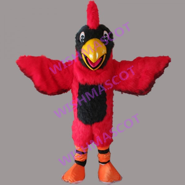 Lively Bird With Black Fur On Chest Mascot Costume