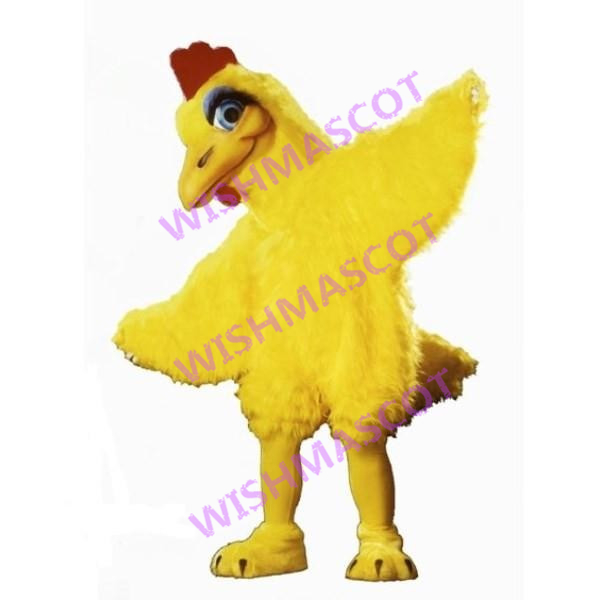 Yellow Chicken With Thick Fur Mascot Costume