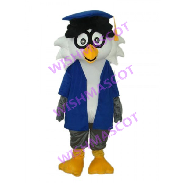 Doctor Owl With Blue Coat Mascot Costume
