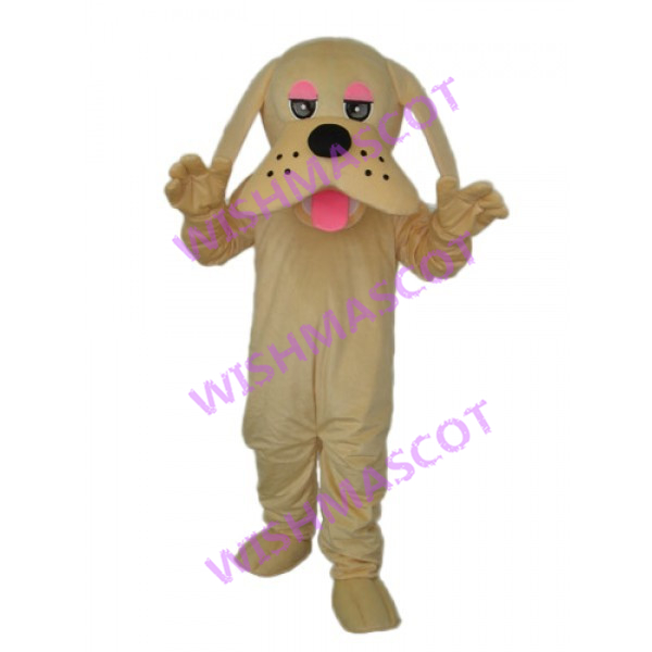 Playful Khaki Dog Mascot Costume