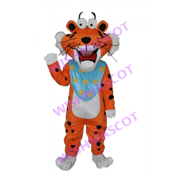 Tiger Baby In Blue Bib Mascot Costume