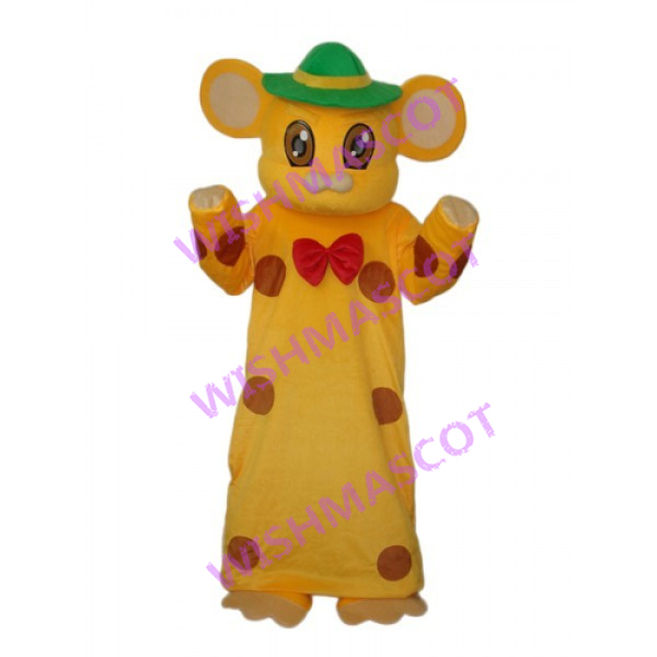 Cartoon Mouse With Long Polka Dot Dress Mascot Costume