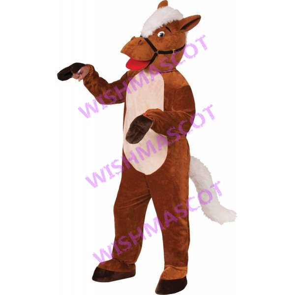 Standing Horse With White Tail Mascot Costume