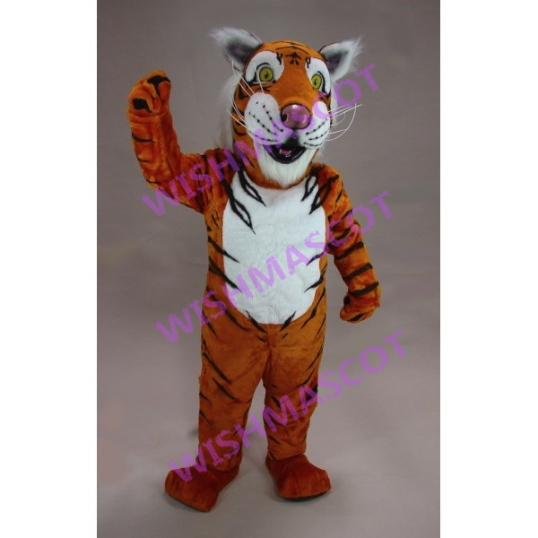 Sinewy Tiger With Grey Ears Mascot Costume