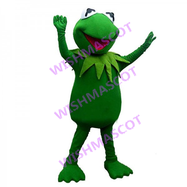Jubilant Green Frog Mascot Costume