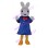 Cartoon Rabbit In Blue Dress Mascot Costume