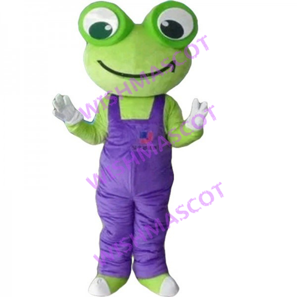 Big Eyes Frog With Purple Pants Mascot Costume