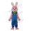 Pink Rabbit Weaing Green Tie Mascot Costume