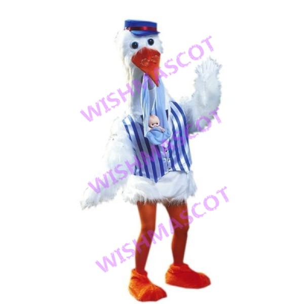 Pelican Holding Baby Mascot Costume