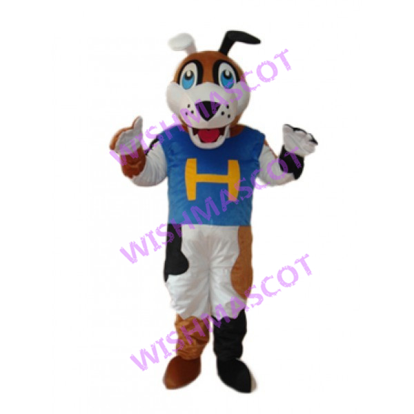 Dumb Dog With H Vest Mascot Costume