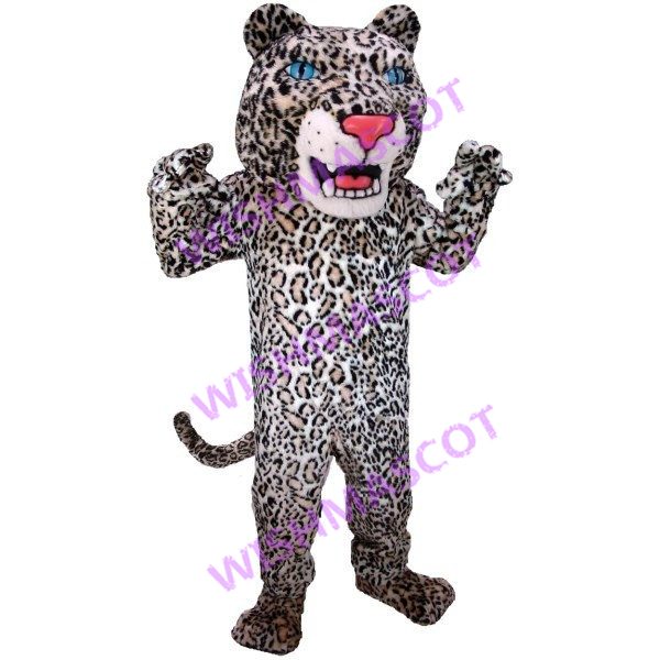 Grim Leopard With Blue Eyes Mascot Costume
