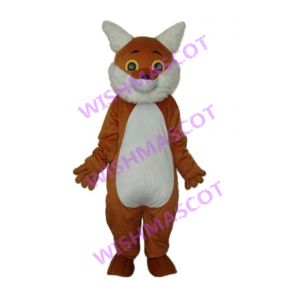 Affable Fox With White Furry Ears Mascot Costume