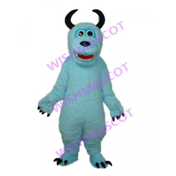 Kind Blue Monster With Sharp Corners Mascot Costume