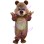 Delighted Cartoon Brown Bear Mascot Costume