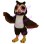 Clownish Owl With Red Eyes Mascot Costume