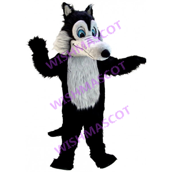 Long-haired Wolf With Pointed Mouth Mascot Costume