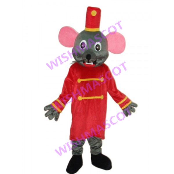 Polite Waiter Mouse Mascot Costume