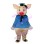 Little Pig With Blue Bachelor Suit Mascot Costume